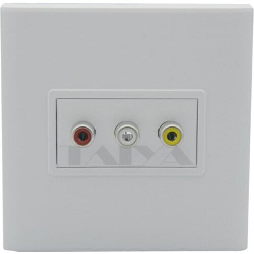 3 RCA AV wall plate with backside screw connector