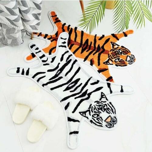 Cartoon Cat Tiger Non- Slip Animals Print Carpet for Bedroom Kitchen Bath Mats Sculpt Home Door Mat Bathroom Water Absorption