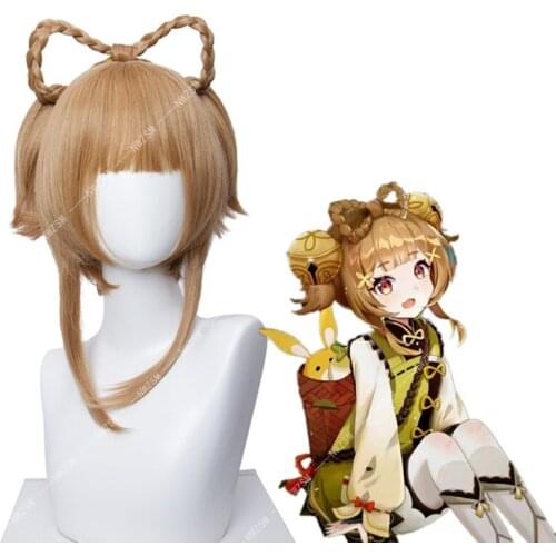 Game Genshin Impact Cosplay Halloween Yaoyao Cosplay Wig Genshin Impact Yao Yao Cosplay Hair