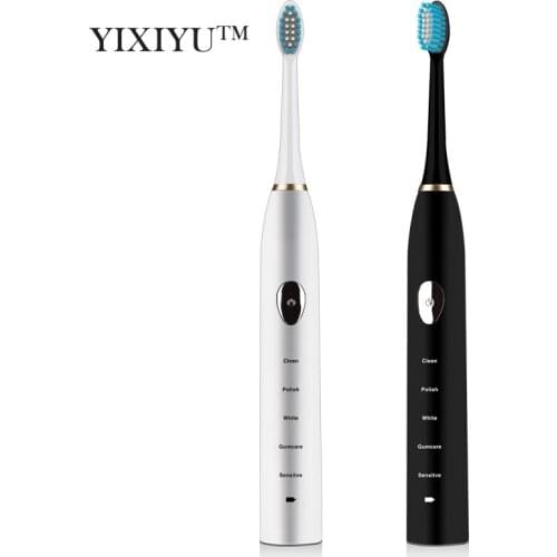 YIXIYU rechargeable sonic electric toothbrush 4pcs replaceable brush head 5 kinds of cleaning mode intelligent timing waterproof