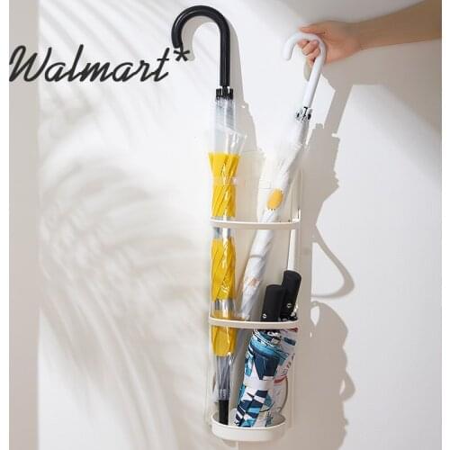 Plastic Umbrella Storage Stand Creative Wall-Mounted Collapsible Rain Gear Organizer Barrel Drain Rack Adjustable Umbrella Shelf