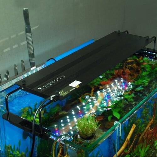 Programmable 72W Led Aquarium light with Flexible Clip Dimmable acuario light for Reef Coral aquario Simulate sunrise and sunset