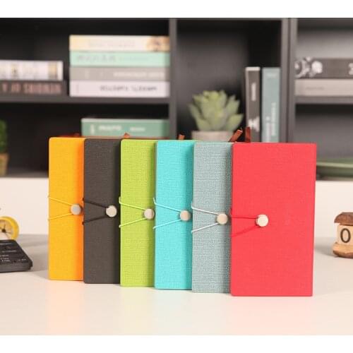 Simple Line Button Student Diary Creative Notebook Office Accessoris Business A6 Strapped Korean Soft PU Leather Notepad
