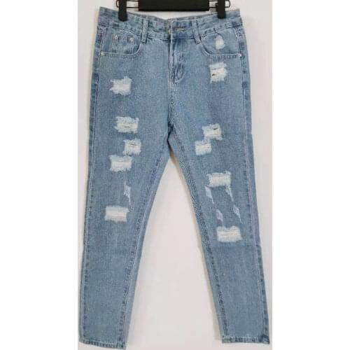 Low price Sale Ripped Women Jeans Spring Summer High Waist denim Pencil Pants slim female Bottoms The last few