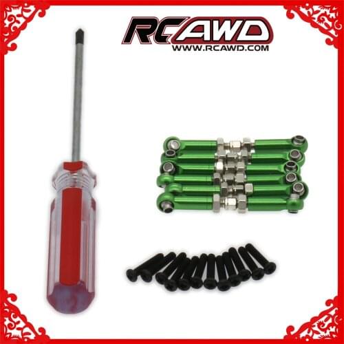 RCAWD 6PCS Steering Tie Rod+1PC Screw Driver For Rc Model Car 1/18 Wltoys A959 parts A969 A979 K929 A580068 Servo Link Hopup