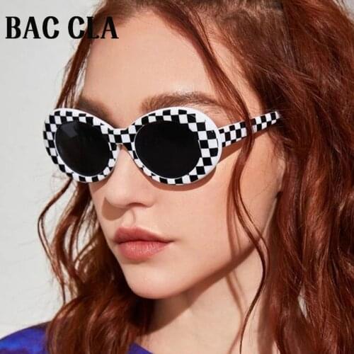 BAC CLA Hot Sale Retro Cat Eye Sunglasses for Men Women Fashion Plaid Oval Sun Glasses Unisex Eyewears Gafas 8 Colors