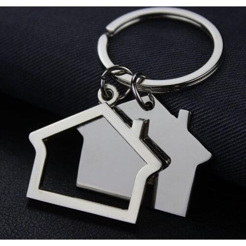 Modern House Home Keychain Metal Hollow Out Keyring For Women Bag Car Unisex Christmas Present Gift Jewelry Wholesale