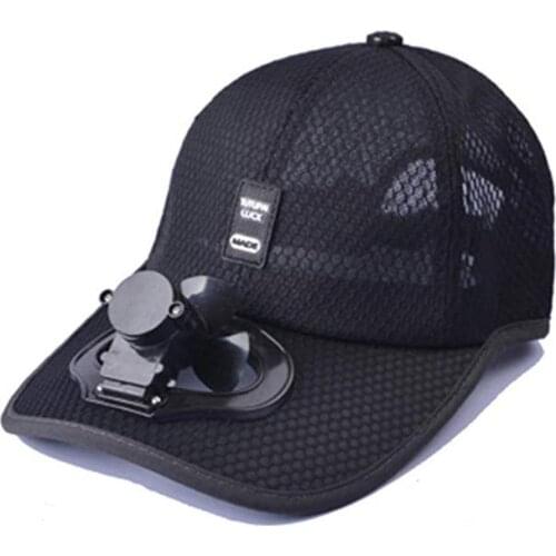 Air Cool Fan Hat Cap With Solar Sun Power Cool Fan For Cycling Energy Save USB Batteries Required Fishing Summer Sport Outdoor