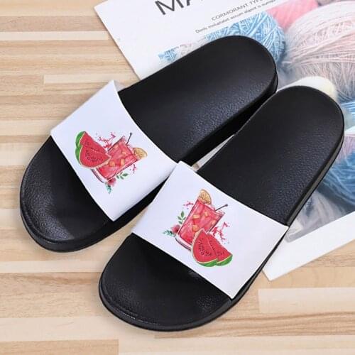 Watermelon juice Printed Women Slippers 2021 New Fashion 90s Girls Harajuku Style Slide Sandals Summer slippers for women