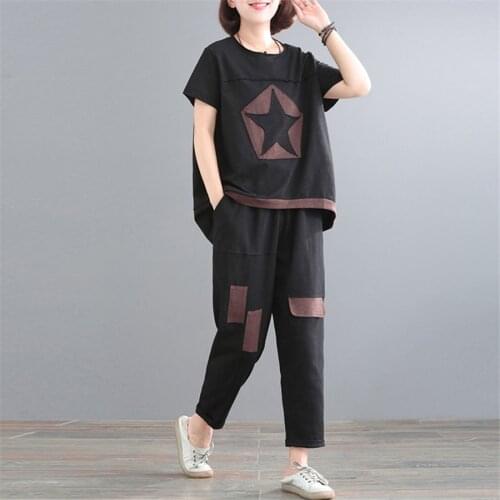 Womens sports suit Large Plus Size L-5XL tracksuit sweater+pants two piece set Top And Pant Sportwear Matching Set