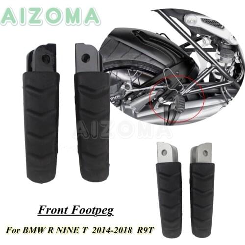 1 Pair Cafe Racer Motorcycle Front Foot Pedal FootPegs For BMW R NINE T R9T 2014-2018 Aluminum Foot Rests Silver/Black