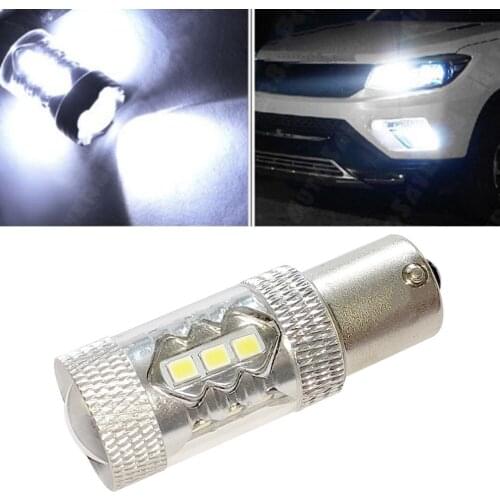 1PC 80W 12-24V 1156 Chip High Bright LED Reverse Lights BA15S Turn Signals Light High Power P21W LED Rear Tail Bulbs