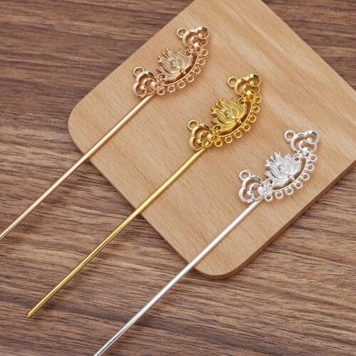 10 Pieces Metal Flower 120mm Hair Sticks Hairpins Hair Clip Diy Hair Accessories Jewelry Making