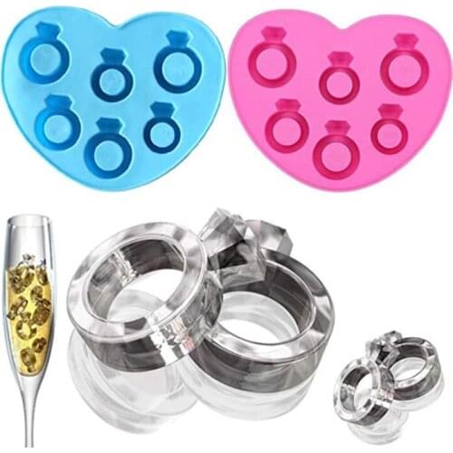 100pcs Ice Tray Diamond Love Ring Ice Cube Style Freeze Ice Cream Maker Mould Special Tool For Hot Summer#36402