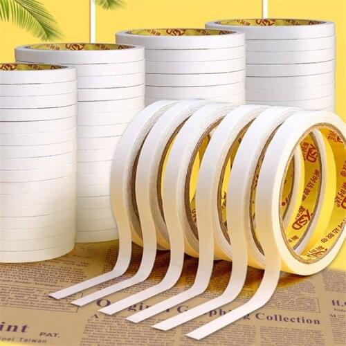 12M Double Sided Tape White Super Strong Double Sided Adhesive Tape Paper Strong Ultra Thin High Adhesive Cotton 8mm 10mm 12mm