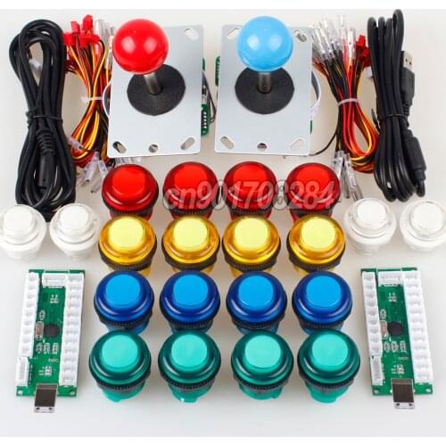 2 Player Arcade Raspberry Pi 1 2 3 Project Arcade Push Buttons 5V + 5 Pin Arcade Stick + USB Encoder Board to PC Mame Games
