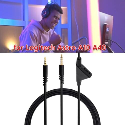 2m Audio Aux Cable Replacement Line Cord with Tuning Volume Control Function for Logitech Astro A10 A40 A30 Headphone Cord