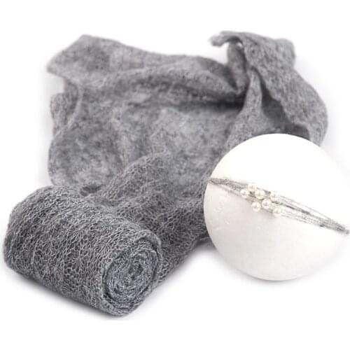 2 Pcs/set Baby Photography Props Blanket Wraps Stretch Knit Wrap Photo Newborn Cloth Accessories Headdress