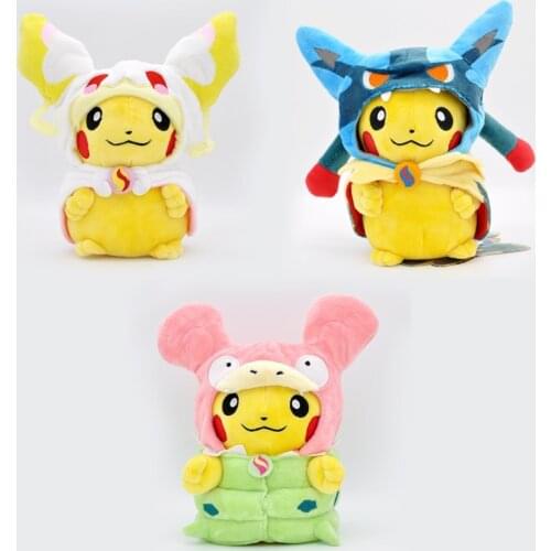 23cm Pokemon Peluche Pikachu Cosplay Slowbro Tabu Nai Lucario Stuffed Plush Toys Doll for