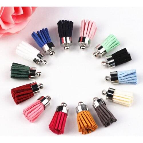 50pcs Mix Colors Suede Small Leather Tassels For Jewelry Finding DIY Bracelet Earrings Keychain Charms Pendants