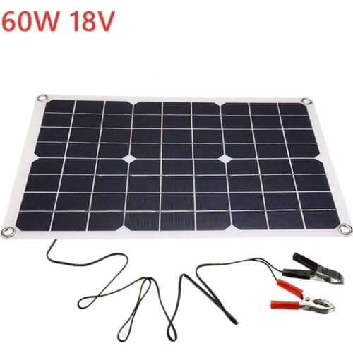 60W Dual USB Solar Panel 18V Solar Panel Cells with 10/20/30/40/50A Regulator Controller Ect for Car Yacht RV Lights Charger