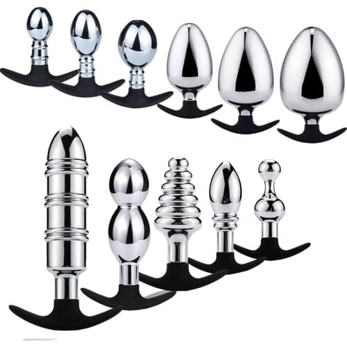 Huge Anal Plug Sex Toys Smooth Stainless Steel Butt Plug Trainer With Suction Cup For Women Man Gay Anal Dildo Adults Sex Shop