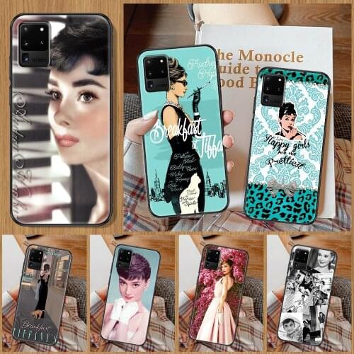 Audrey Hepburn Phone case For Samsung Galaxy Note 4 8 9 10 20 S8 S9 S10 S10E S20 Plus UITRA Ultra black 3D hoesjes luxury coque
