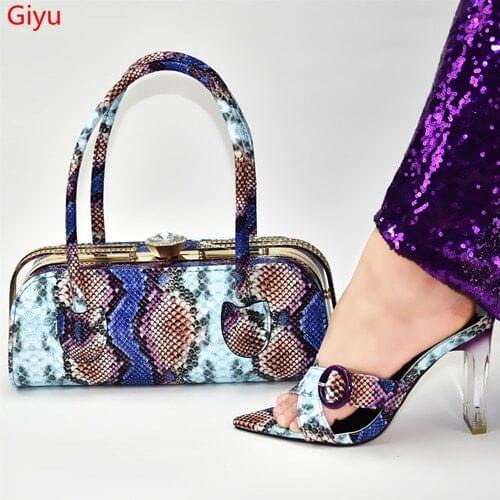 Doershow Italian Shoe with Matching Bags African Shoe and Bag Set for Party In Women Italian Shoe with Bag set!SSL1-5