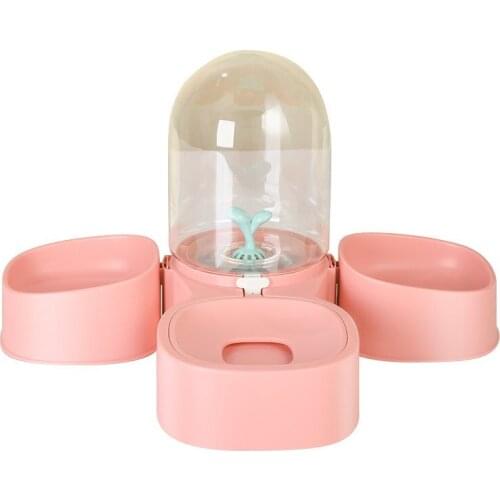 Double Water Bowls For Cats Water Dispenser Unplugged Automatic Circulation Cats Feeding Dog Water Drinking Fountain Food Bowl