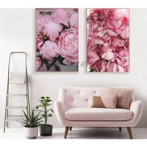 Elegant Peony Flower Phrase Vintage Poster Minimalist Art Canvas Print Wall Picture Modern Home Room Wall Decoration