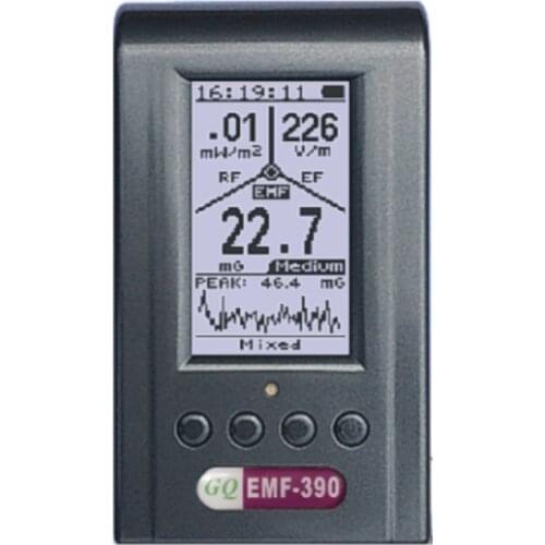 GQ EMF-390 3 in1 multi-field Electromagnetic EMF Meter 5G RF Detector Data logger