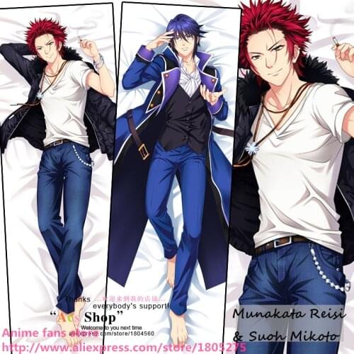 Cool Japanese Anime Pillowcase K Project Munakata Reisi & Suoh Mikoto Male BL decorative Hugging Body Pillow Case