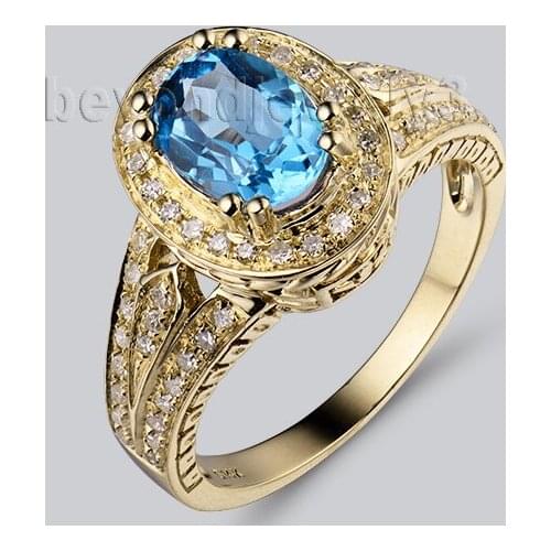 Fantastic Topaz Ring With Dia In14Kt White Gold Fashion Ring For Party Engagement Anniversary Emerald Cut 10x12mm SR0079