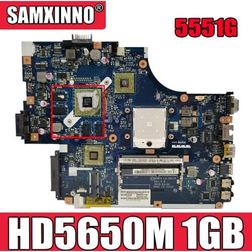 For Acer aspire 5551 5551G 5552 5552G Laptop Motherboard NEW75 LA-5911P MBPUU02001 Main board HD5650M 1GB GPU free CPU Mainboard