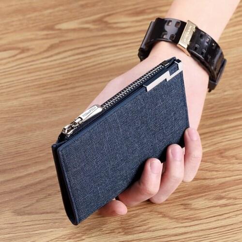 Mens Canvas Wallet fashion small card bag casual coin light Wallet