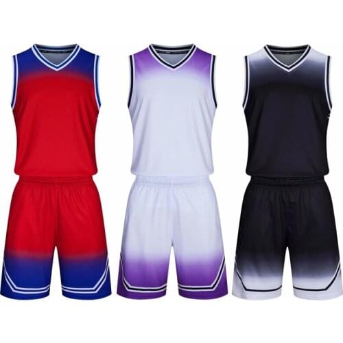 Men red Basketball Set Uniforms kits Sports clothes kids black basketball jerseys college tracksuits DIY Customized name