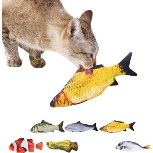 Pet Soft Plush 3D Fish Shape Cat Toy Interactive Gifts Fish Catnip Toys Stuffed Pillow Doll Simulation Fish Playing