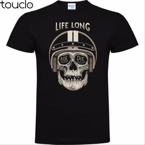 2021 New Arrival Men T Shirt New casual Tee shirts CAMISETA MOTORCYCLE LONG LIFE RIDE DIE skull T-shirt Design T Shirts Casual