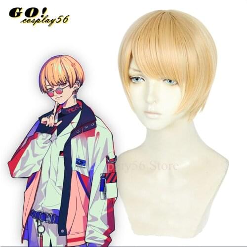 HIP HOP Paradox Live Yeon Hajun Wig BAE Blonde Golden Yellow Short Hair Cosplay Wig Comiket Show Role Play