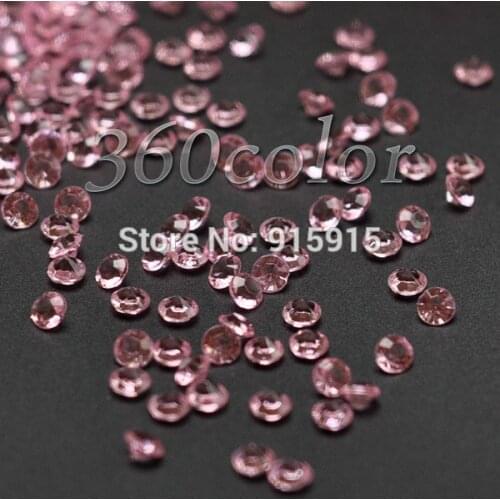 Pink 1000 pcs/lot 4.5mm 1/3Carat Acrylic Diamond Confetti Wedding Party Table Scatters Decoration