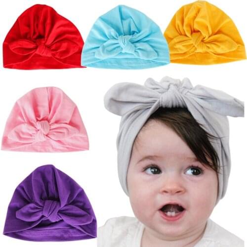 0 To 12 Month kids Hats children baby rabbit ears caps caps knotted caps Girl foreign trade cotton India hat baby supplies Hats