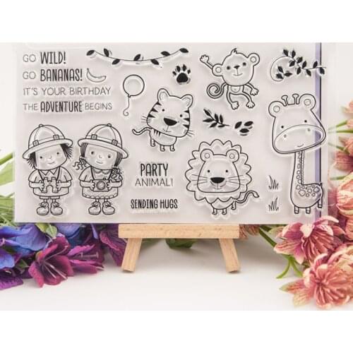 1pc Lion Giraffe Transparent Clear Silicone Stamp Seal DIY Scrapbooking Rubber Stamping Coloring Diary Decoration Reusable