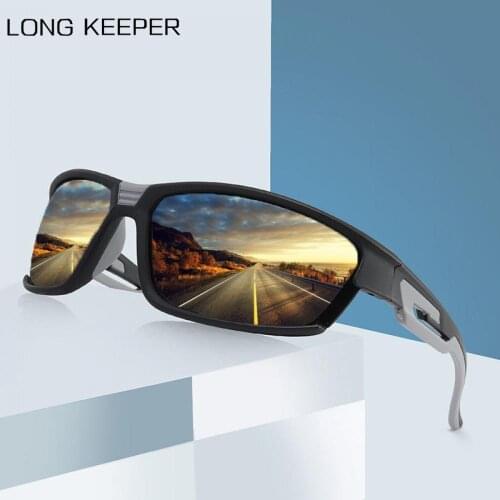 LongKeeper Men Polarized Sunglasses Male Brand Driving Shades Sun Glasses Vintage Black Frame Sports Fishing Goggles UV400