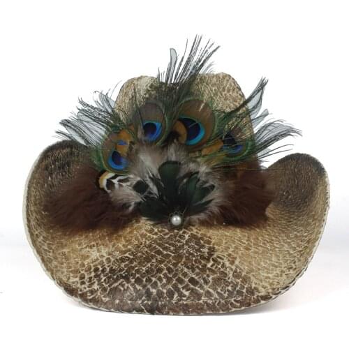 100% Handmade Straw Women Men Hollow Western Cowboy Hat Lady Bohemia Peacock Feather Sombrero Hombre Cowgirl Jazz Sun Caps