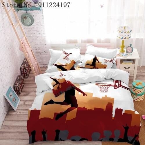 Sports Bedding Set 3D Football Printing 3Pcs Duvet Cover For Boys Kids Home Textile Quilt Cover Single Double Queen King Size