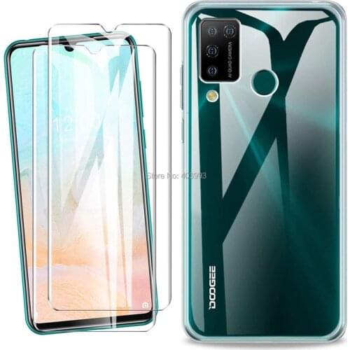 3-in-1 Glass+Silicone Cover For DOOGEE N20 Pro 6.3inch Case For DOOGEE N20 Pro Tempered Glass Screen Protector DOOGEE N20 Pro