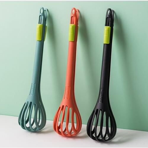 Egg Beaters Multifunction Drinks Whisk Mixer Stirrer Nylon Noodle Tongs Pasta Spaghetti Tongs Food Clips Kichen Tools 30*6.5CM