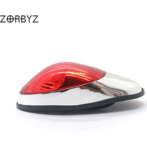 ZORBYZ Motorcycle Chrome Rear Brake Tail Brake Light Lamp With Red Lens For Kawasaki VN900