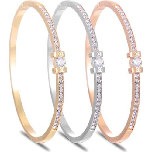 Cubic Zircon Bracelets For Women Rose Gold Square Link Wristband Girlfriend Wife Gifts Womens Jewelry 20.6cm