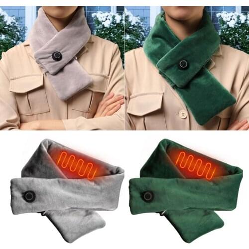 Winter Scarf Heated Scarf USB Men Women Heating Scarf Couple Scarf Neckerchief Plush Collar Scarves Heating Neckerchief Gifts